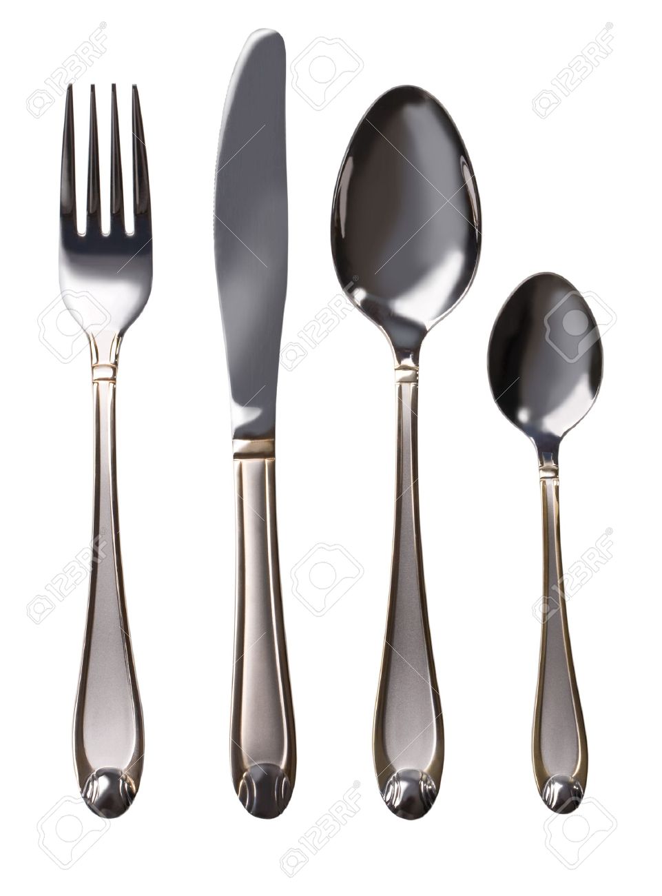 カトラリー セット フォーク ナイフおよびスプーン絶縁付き の写真素材 画像素材 Image
