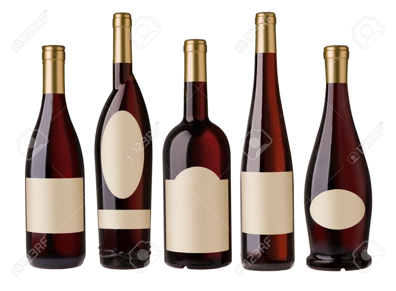 different shape red wine