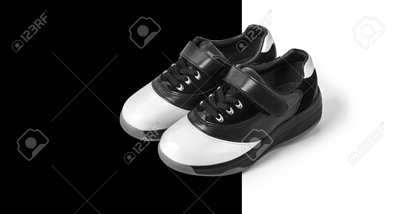 two tone black and white shoes