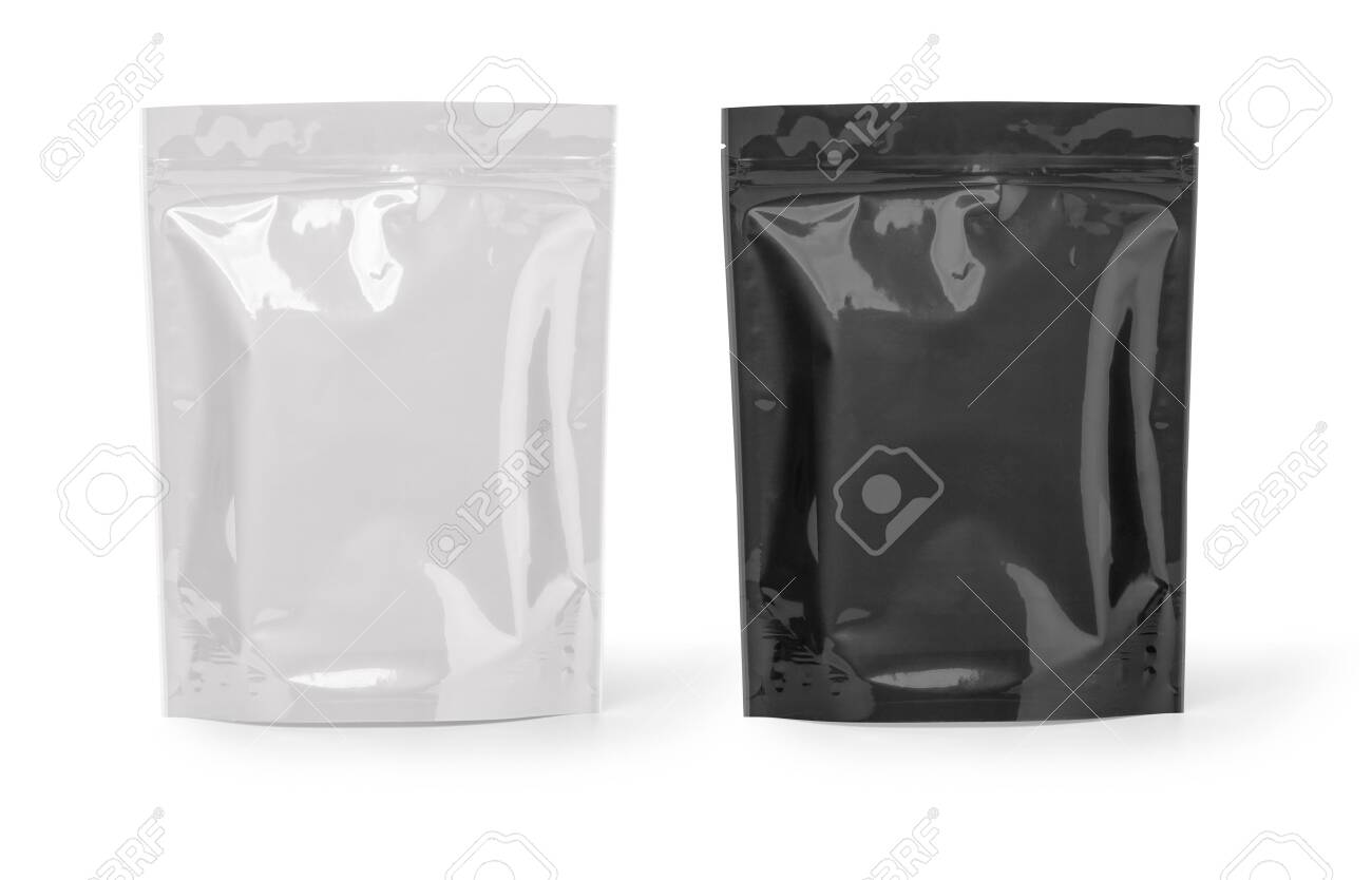 Download Mockup Stand Up Blank Bag Black And White For Coffee Candy Stock Photo Picture And Royalty Free Image Image 143655138