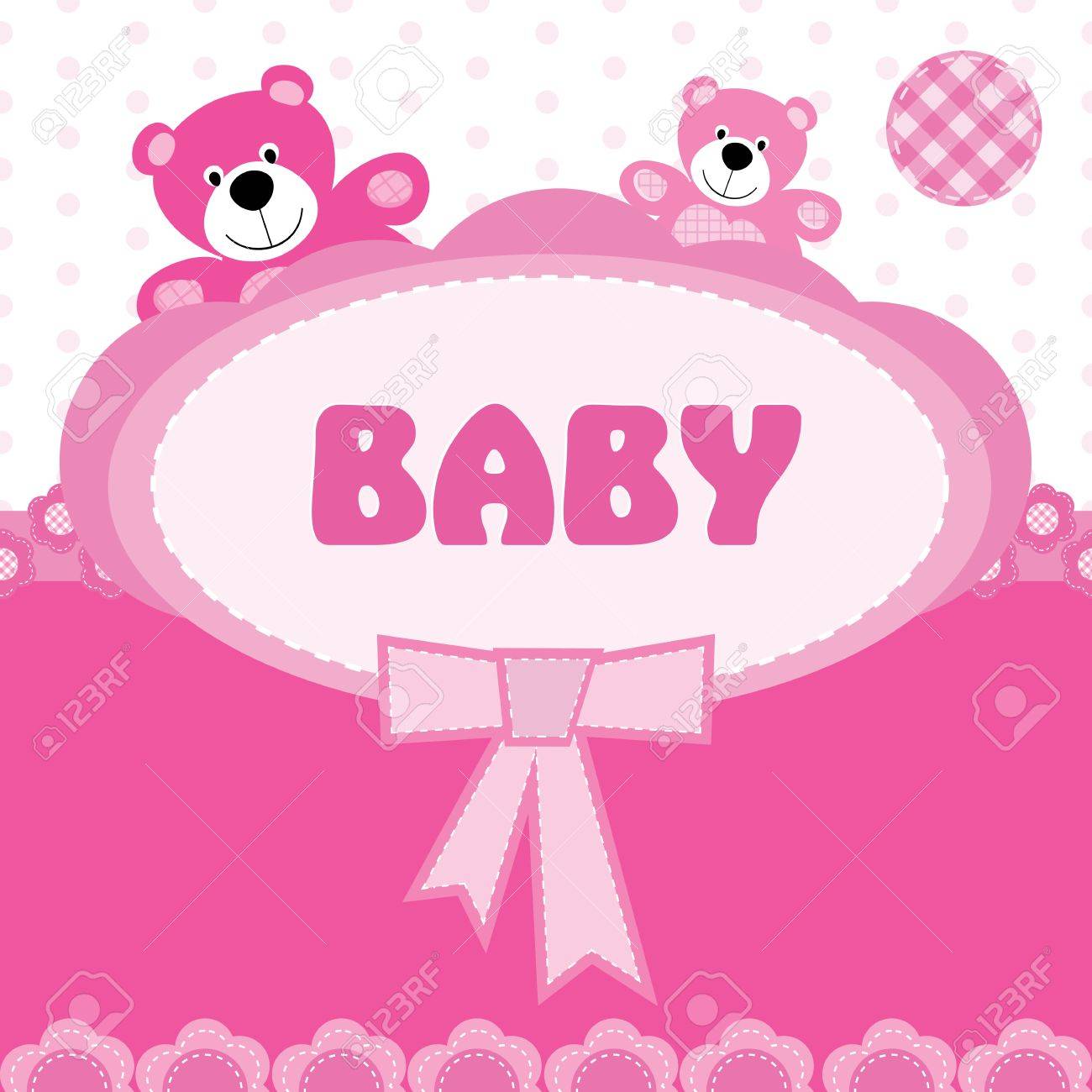 greeting card with the birth of a baby girl royalty free cliparts birth of baby girl