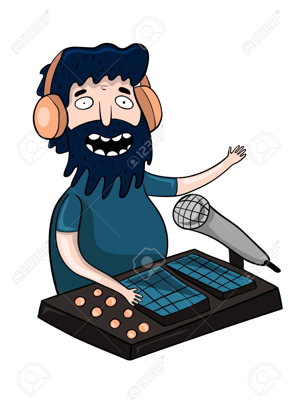cartoon radio dj leads