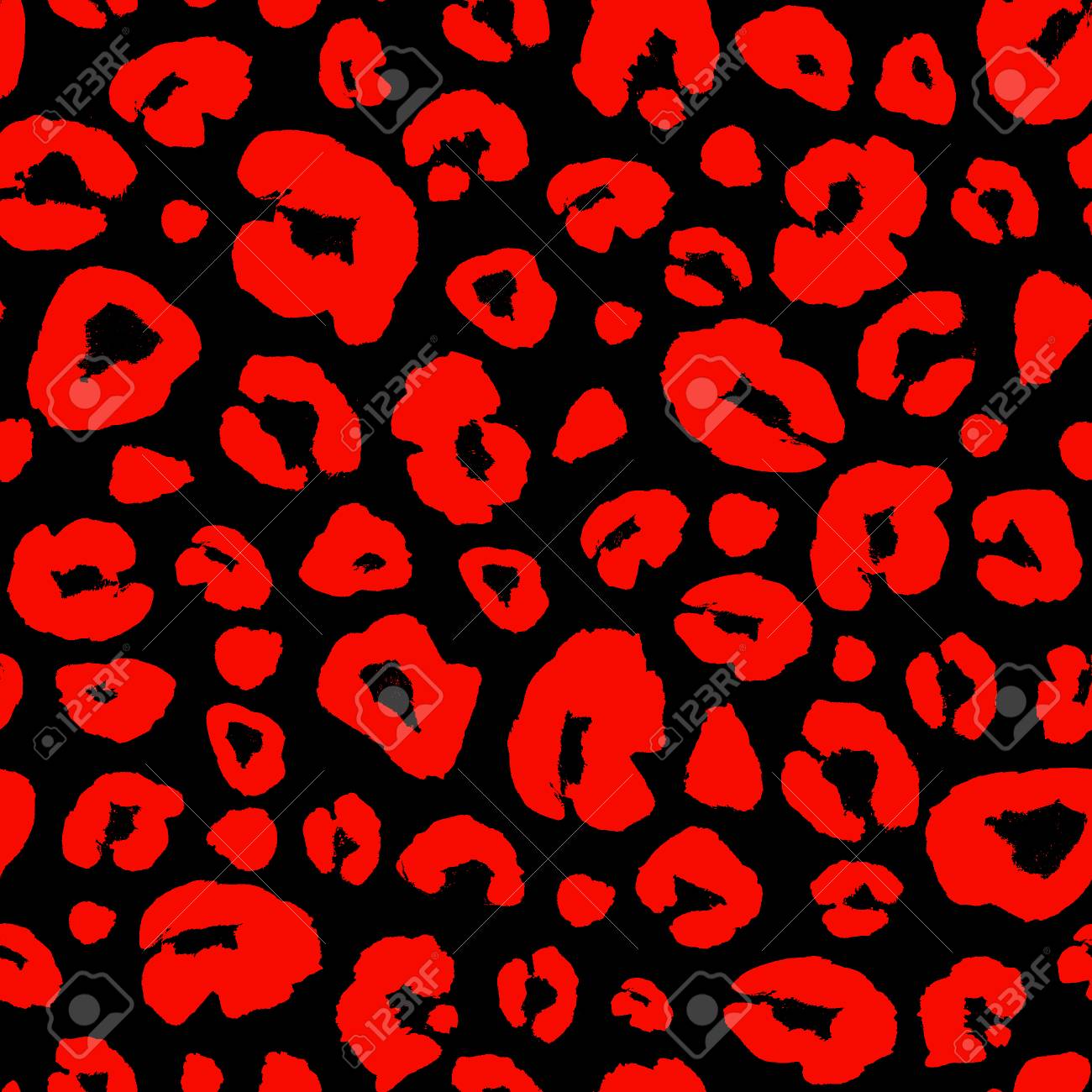 black and red leopard print