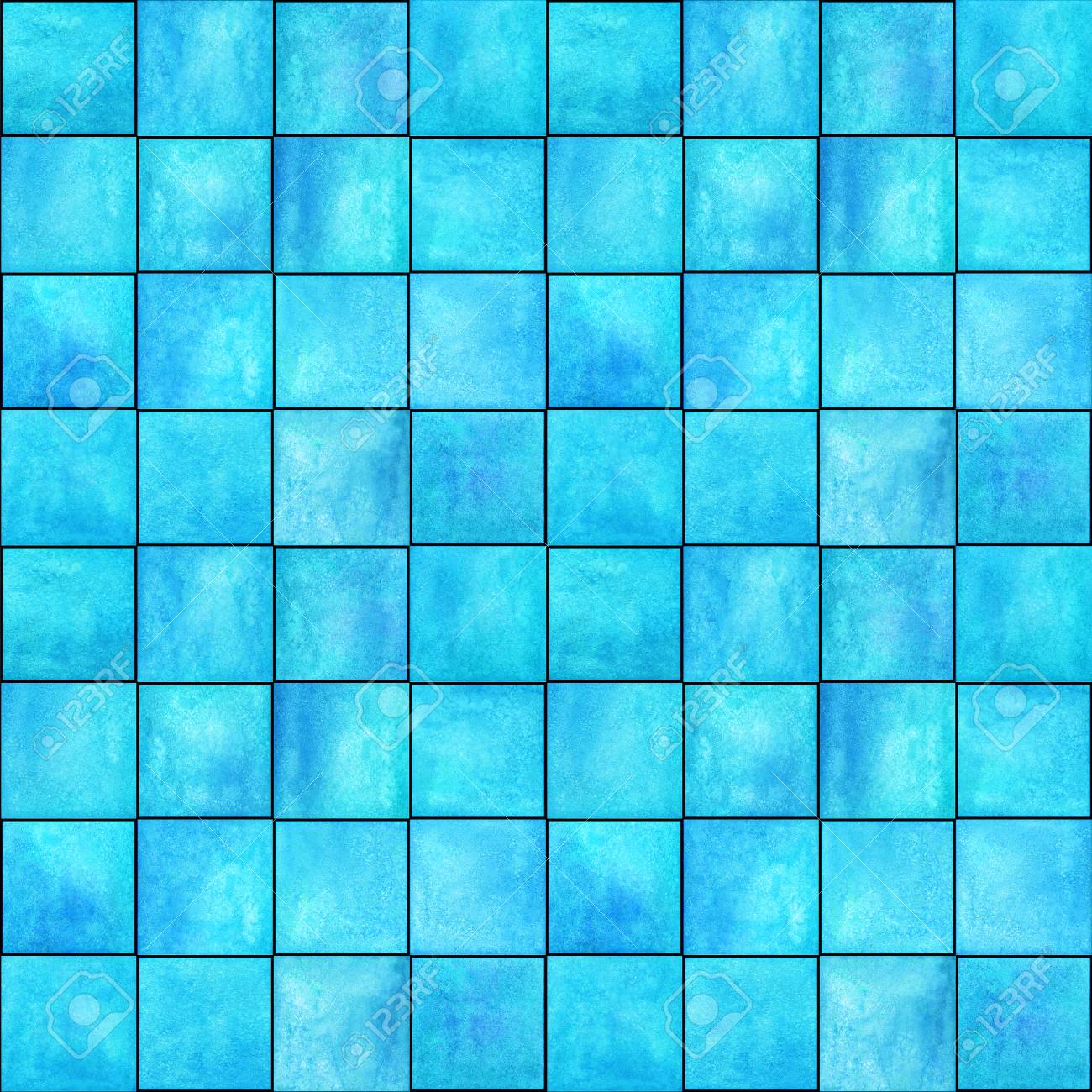 Abstract Geometric Seamless Pattern Multicolor Teal Blue