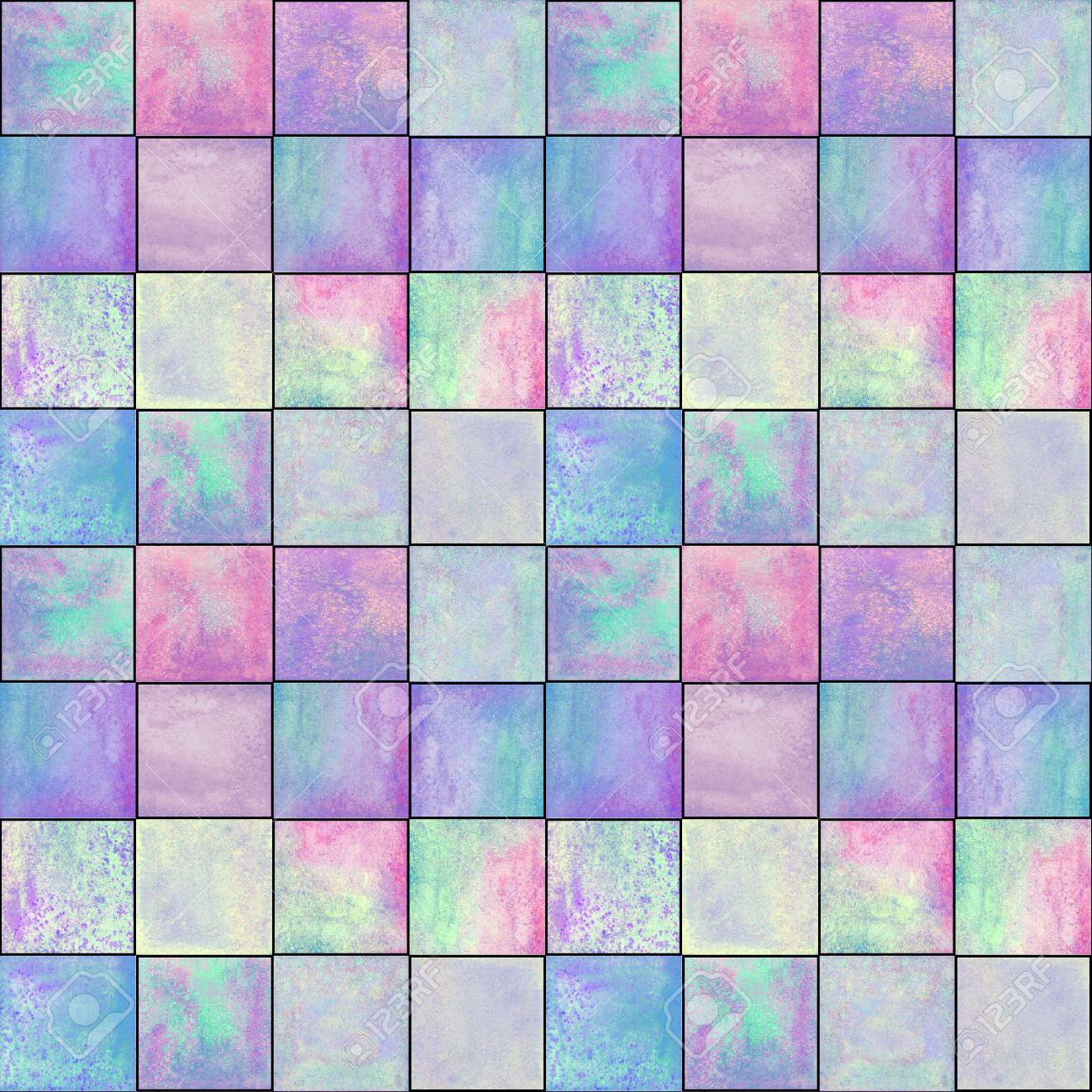 Abstract Geometric Seamless Pattern Multicolor Pink Purple Blue