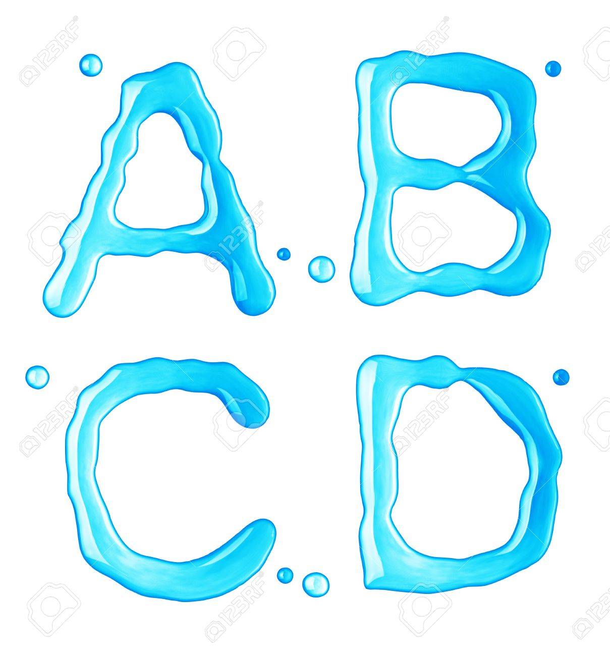 water drops font on white background water drops font