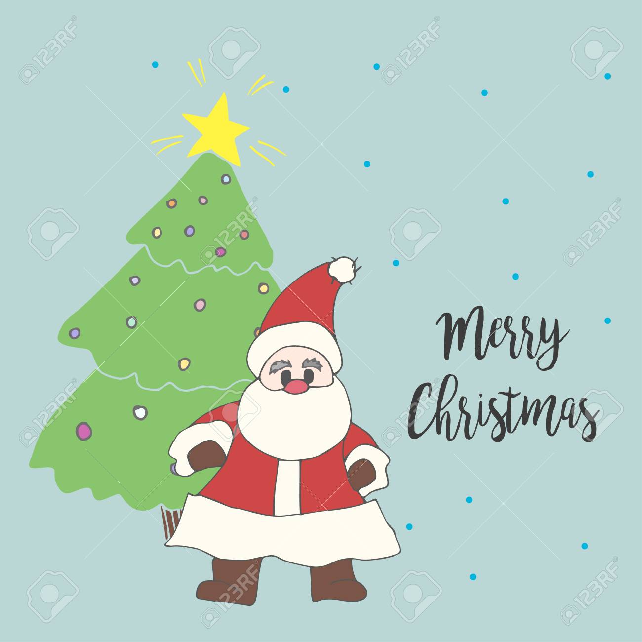 サンタ クロースとメリー クリスマスの言葉でクリスマス ツリー ベクトル漫画イラストに使える T シャツ 印刷デザイン ベビー シャワー 挨拶 招待状カードの赤ちゃん のイラスト素材 ベクタ Image サンタ クロースとメリー クリスマスの言葉でクリスマス ツリー ベクトル漫画イラストに使える T シャツ 印刷デザイン ベビー シャワー 挨拶 招待状カードの赤ちゃん のイラスト素材 ベクタ Image
