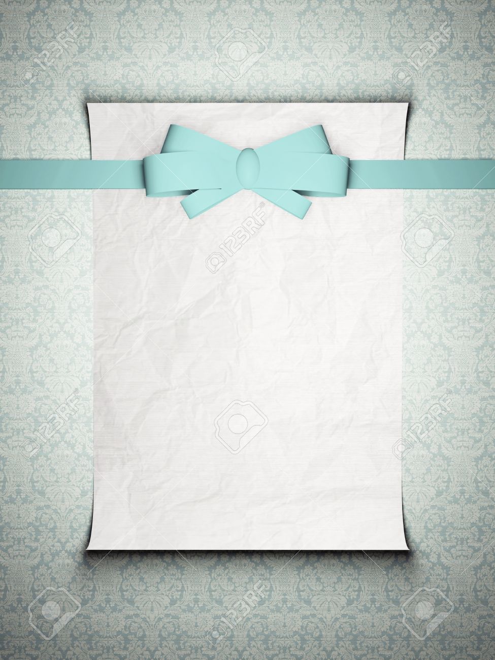 wedding invitation card with blue ribbon in front on the vintage 13658368 Wedding invitation card with blue ribbon in front on the vintage wallpaper old paper blank insert yo Stock Photo wedding invitation card with blue ribbon in front on the vintage,Wallpaper For Wedding Invitation