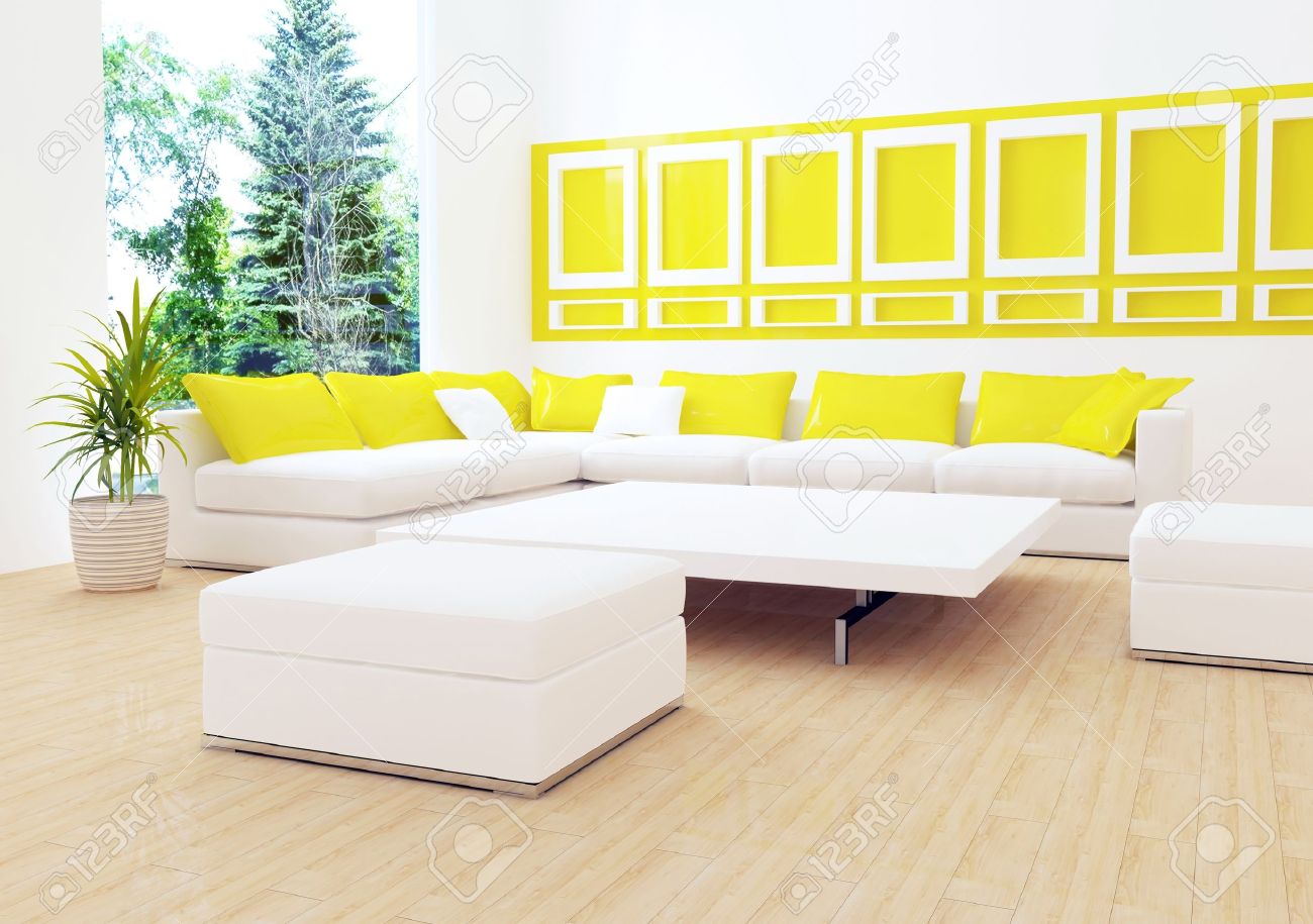 White Living Room interior design of modern white living room with big white sofa White Living Room interior design of modern white living room with big white sofa