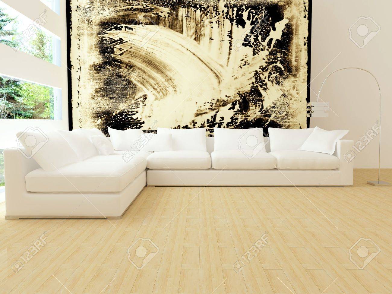 Interior Design Of Modern White Living Room With Big White Sofa - Interior Design Of Modern White Living Room With Big White Sofa Biglounge D interior design of modern white living room with big white sofa - interior design of modern white living room with big white sofa biglounge d