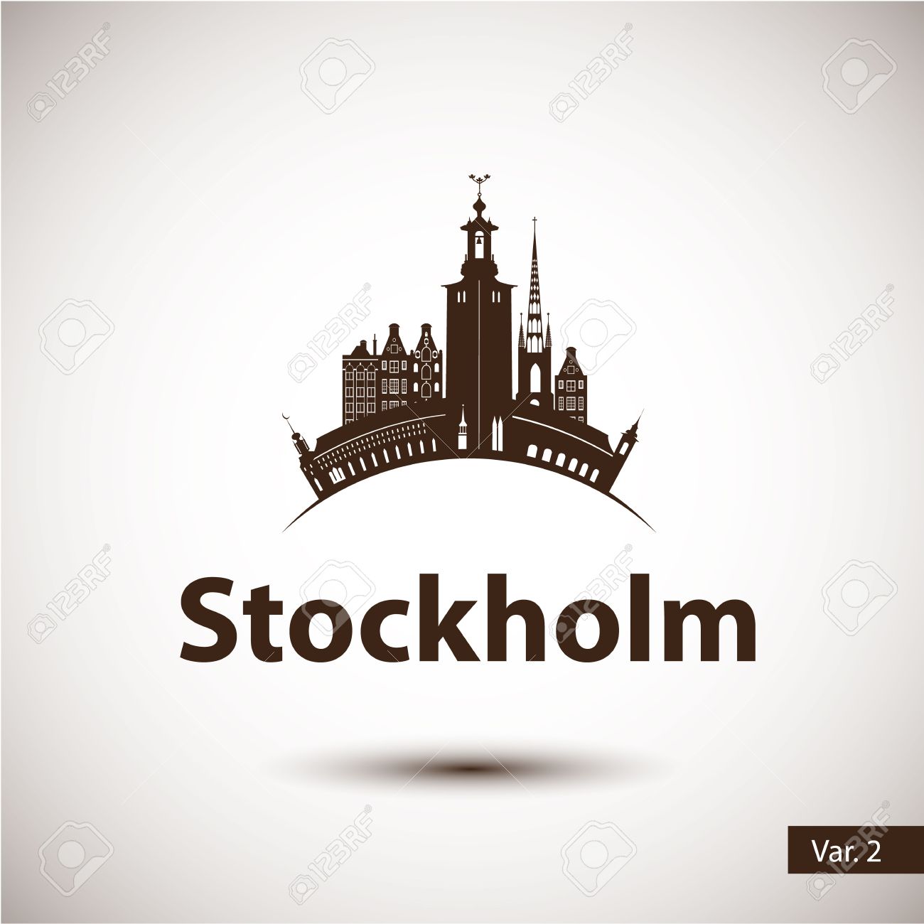 Stockholm Sweden. Nordic capital. City skyline silhouette. Vector illustration. Icon for travel agency. - 50924760 Stockholm Sweden. Nordic capital. City skyline silhouette. Vector illustration. Icon for travel agency. - 50924760