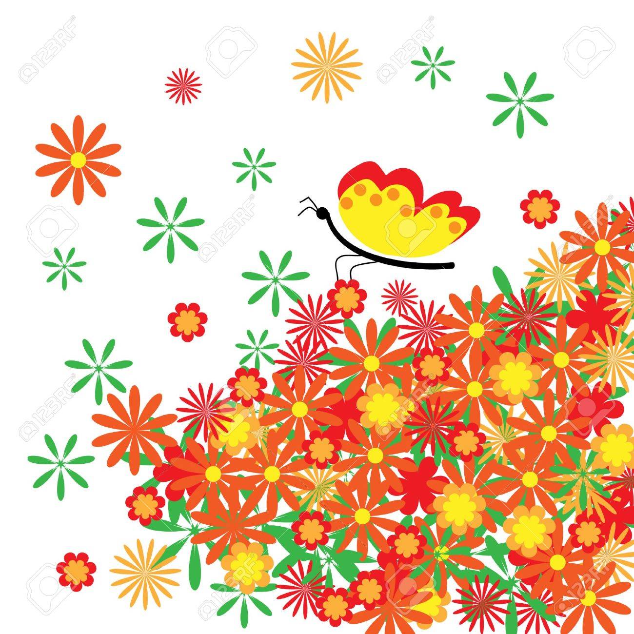 抽象的な花の背景 無料のはがき のイラスト素材 ベクタ Image