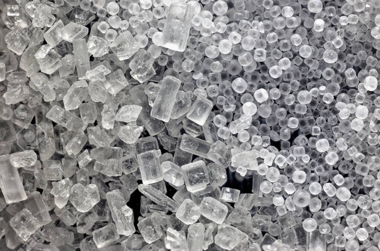The Salt And Sugar The White Crystals On A Dark Substrate The Stock Photo Picture And Royalty Free Image Image 75447909