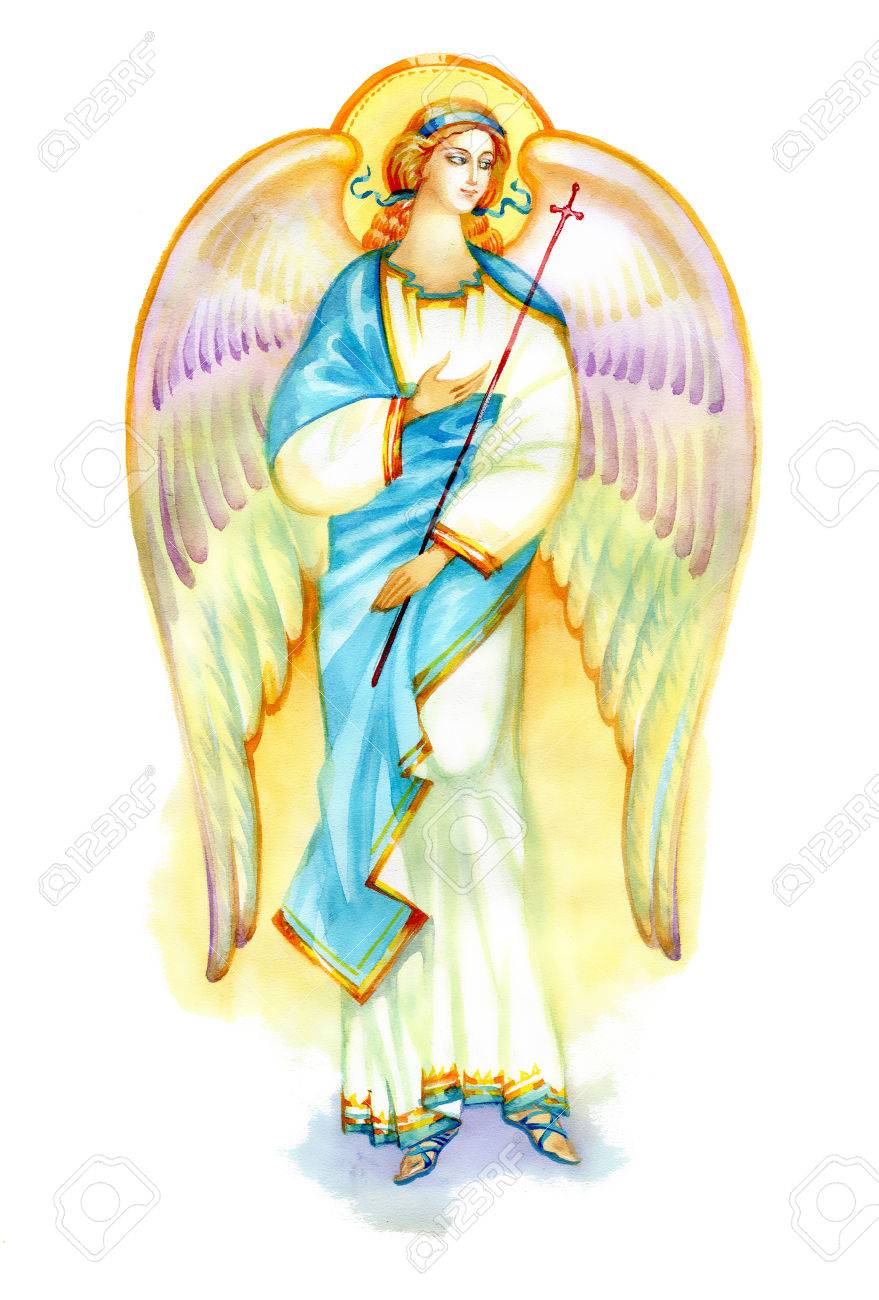 Beautiful angel with wings on white background - 37676504 Beautiful angel with wings on white background - 37676504