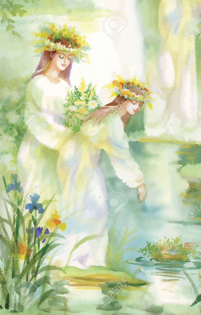 お花の妖精 ガーベラ】イラスト グラスアート 水彩画 原画