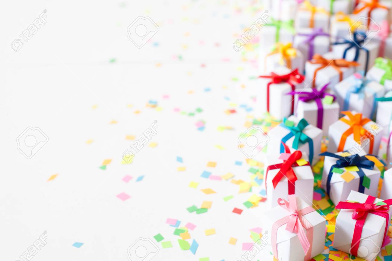colored gift boxes with colorful ribbons white background gifts gifts background