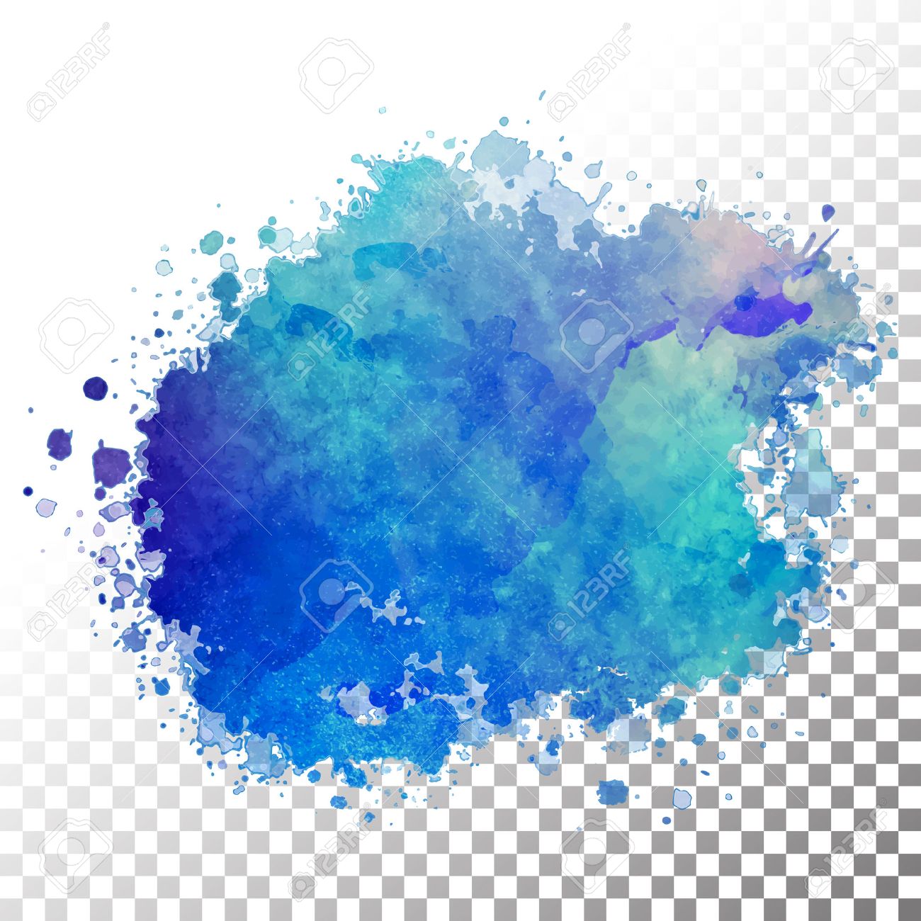 Vector Watercolor Painted Blue Blot Hand Drawing Abstract Splash Royalty Free Cliparts Vectors And Stock Illustration Image
