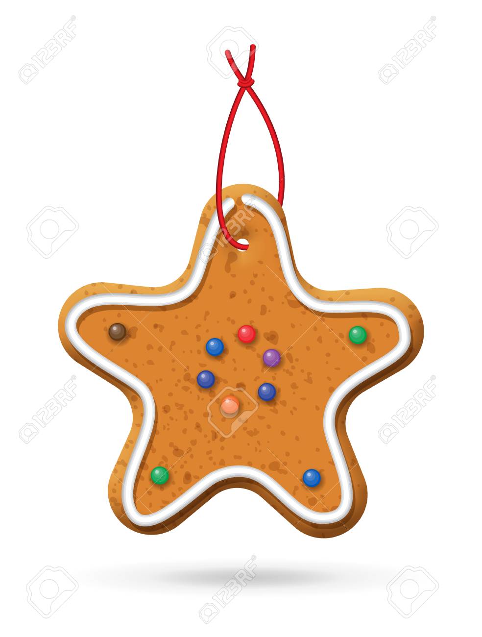 Biscotti Di Natale A Stella.Vettoriale Icona Di Pan Di Zenzero Biscotti Della Stella Di Natale Su Una Priorita Bassa Bianca Image 88638301