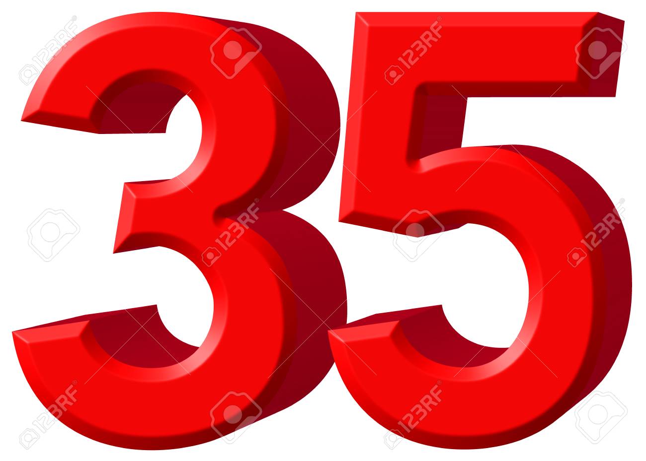 Numeral 35 Thirty Five Isolated On White Background 3d Render Stock Photo Picture And Royalty Free Image Image