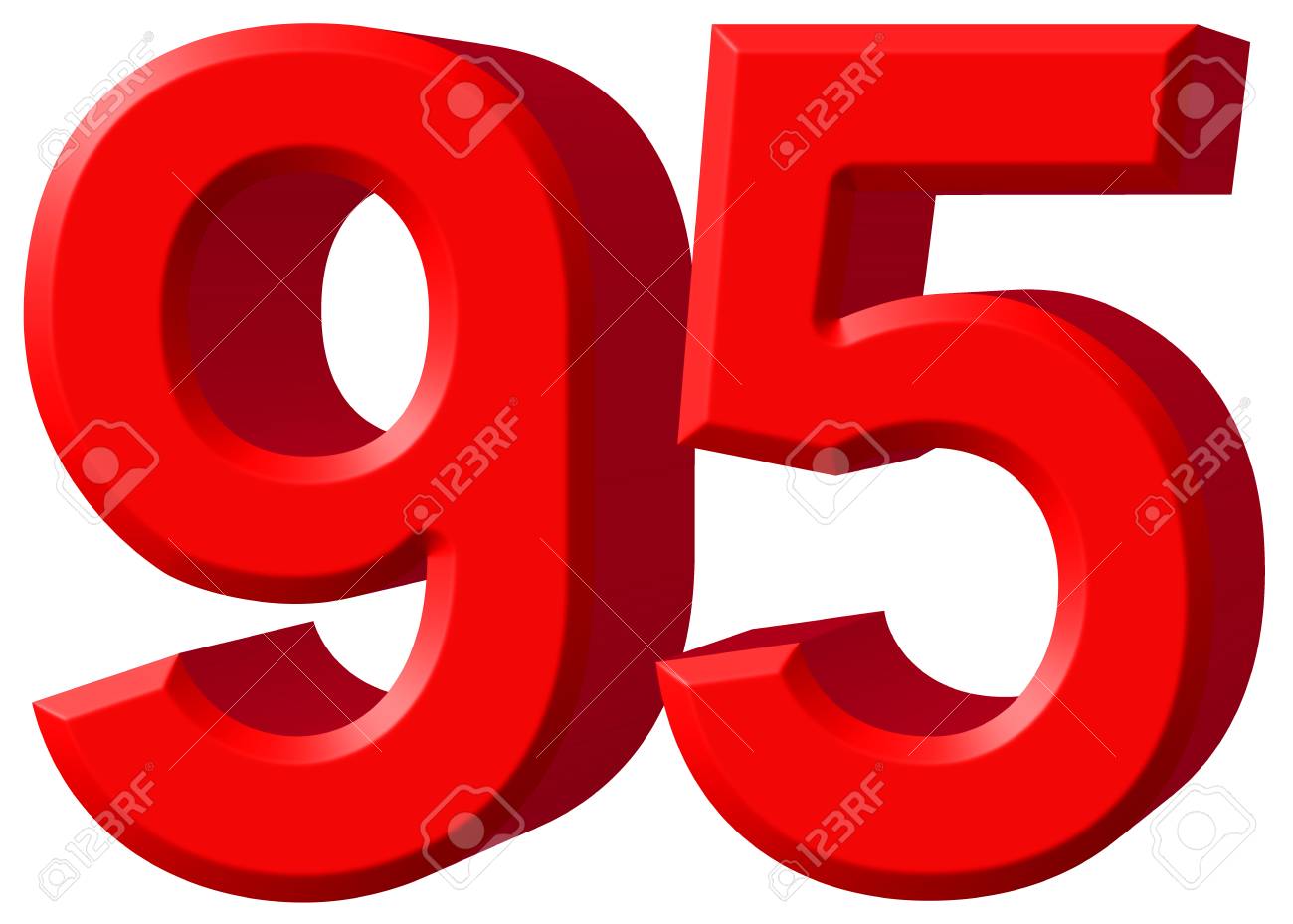 数字 91、90 の 1 つ、白い背景、3 D のレンダリングの分離の