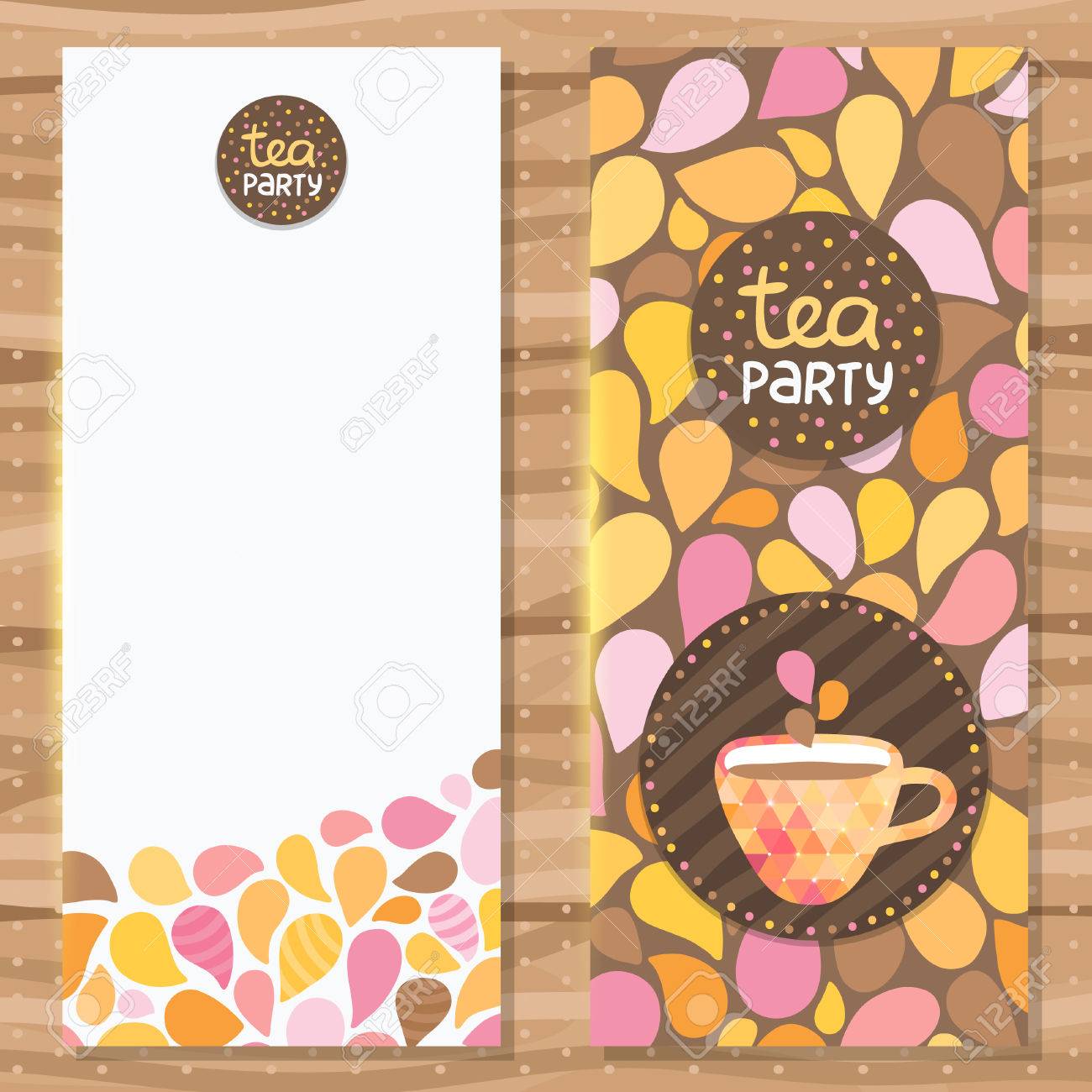 tea party brochure template cute flyer design vector image cute flyer