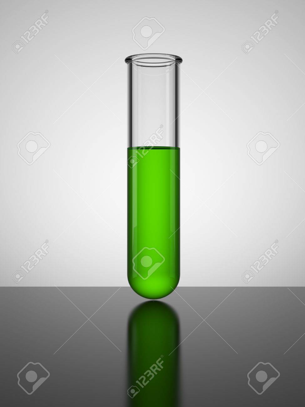 緑色の液体テスト管が付いているビーカー の写真素材 画像素材 Image