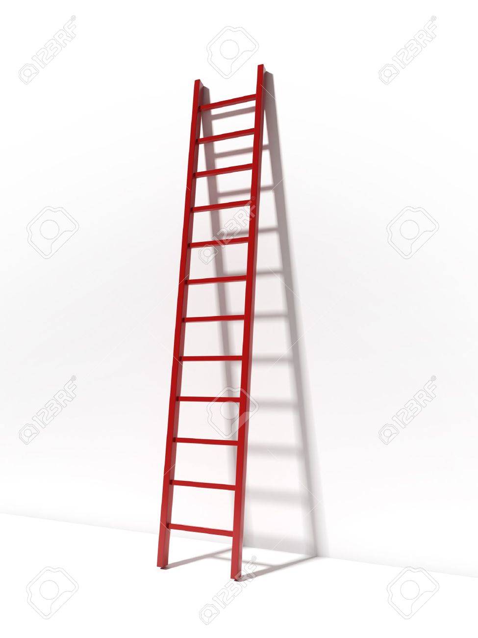 red ladder near white wall stock photo picture and royalty free