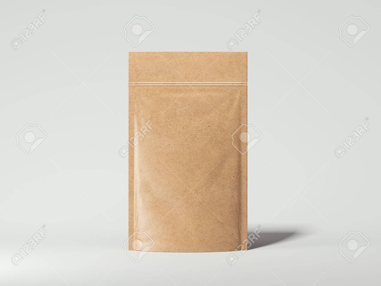 Blank packaging recycled kraft paper bag. 3d rendering - 72189877 Blank packaging recycled kraft paper bag. 3d rendering - 72189877