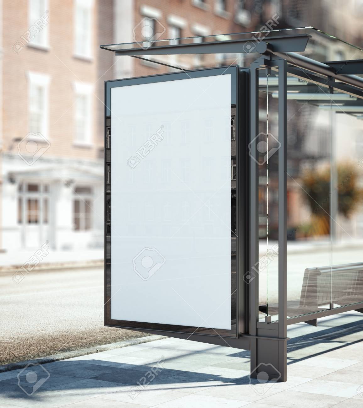 bus stop with blank