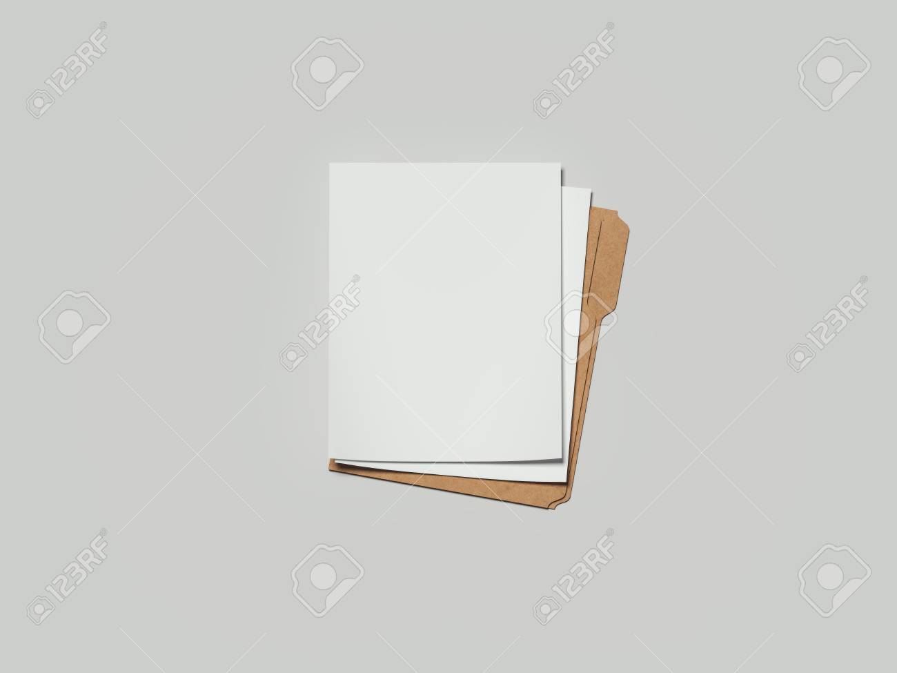 Cardboard folder with paper, 3d rendering - 100270284 Cardboard folder with paper, 3d rendering - 100270284