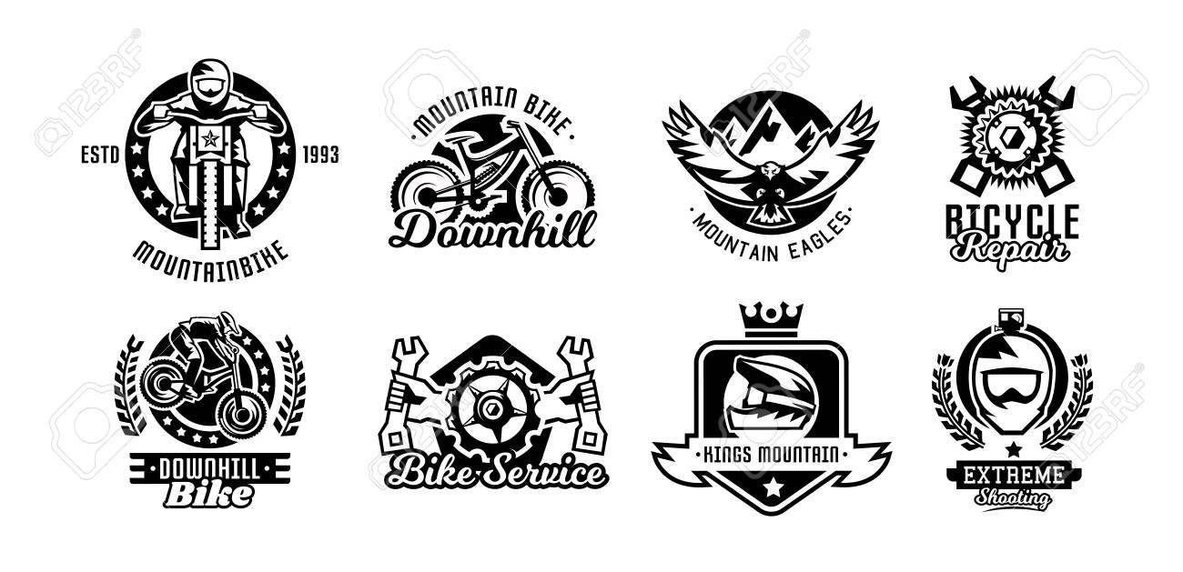 Set Of Logos Mountain Bike Bicycle Racer Eagle Repair Service Royalty Free Cliparts Vectors And Stock Illustration Image Set Of Logos Mountain Bike Bicycle Racer Eagle Repair Service Royalty Free Cliparts Vectors And Stock Illustration Image