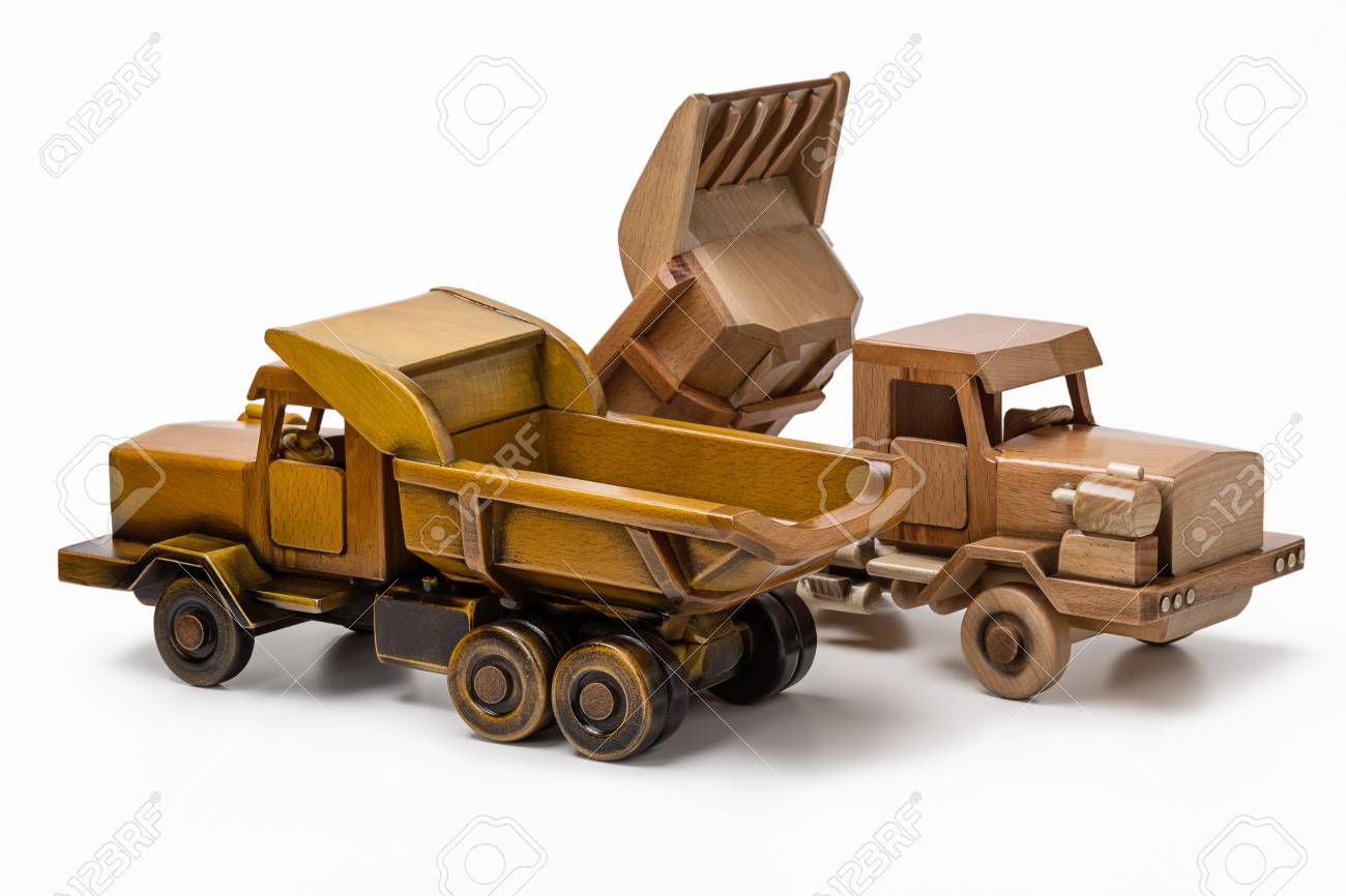 automobile wooden model toy two trucks stock photo picture and