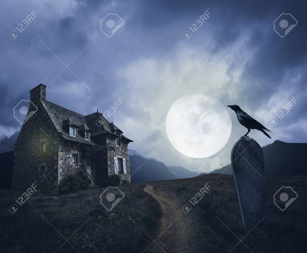 apocalyptic halloween scenery with