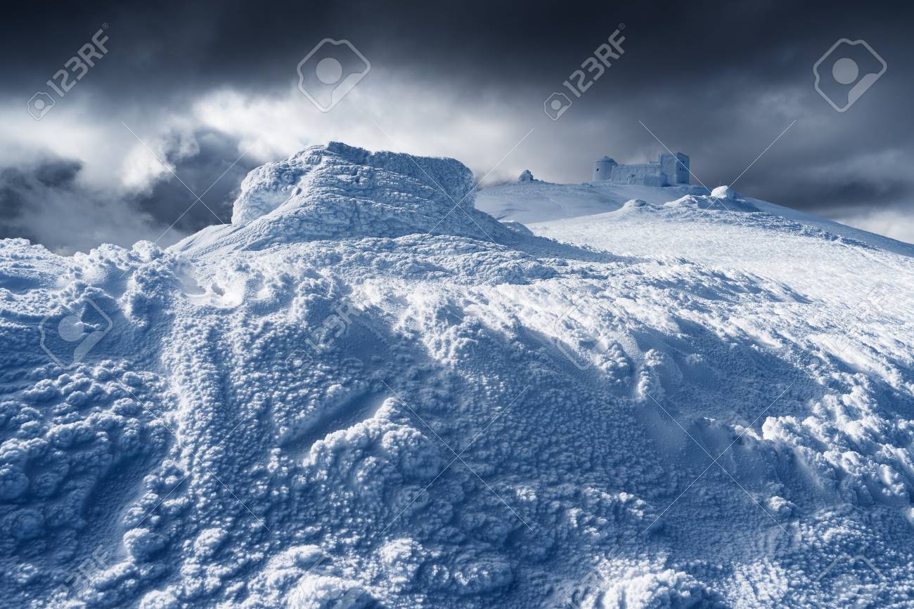 Winter Landscape In The Mountains The Old Observatory On Top Stock Photo Picture And Royalty Free Image Image 69530443
