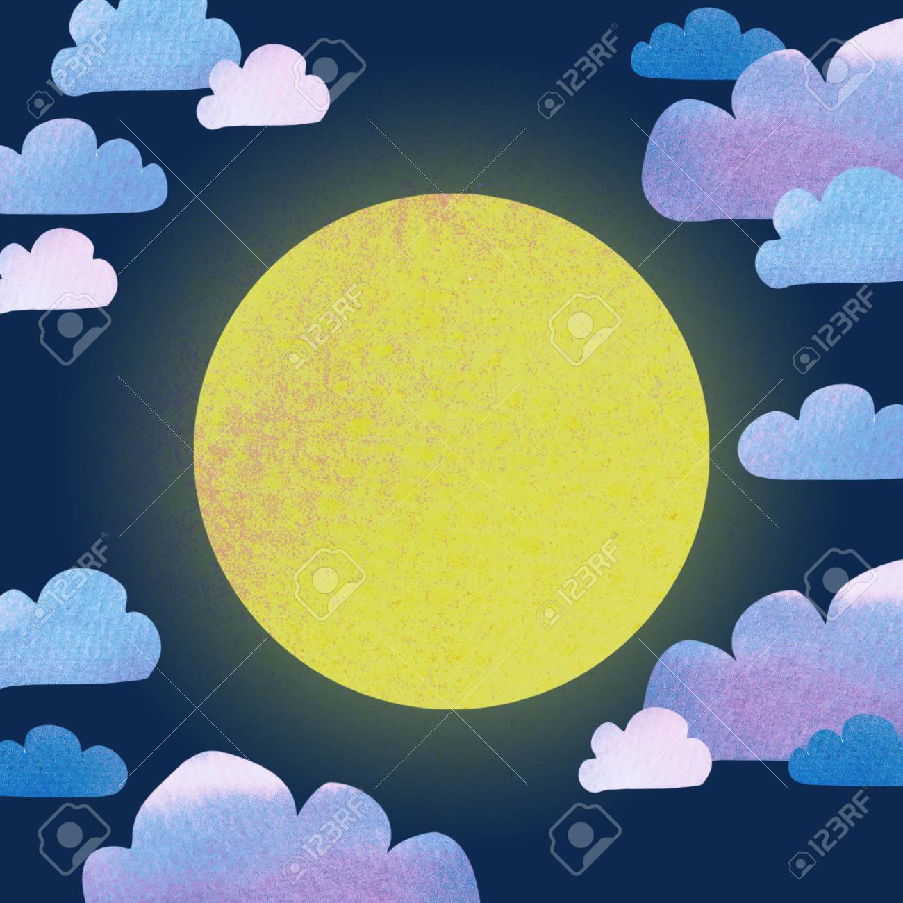 Fool Moon Lullabye Cute Minimal Cartoon Style Illustration Of Stock Photo Picture And Royalty Free Image Image 117730937