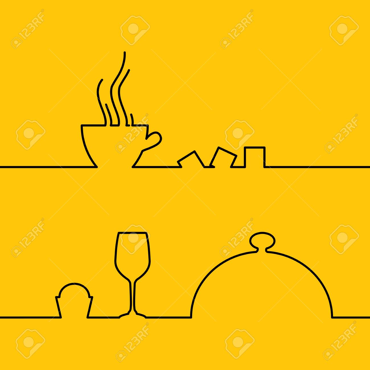 line design of coffee cup icon illustration template design