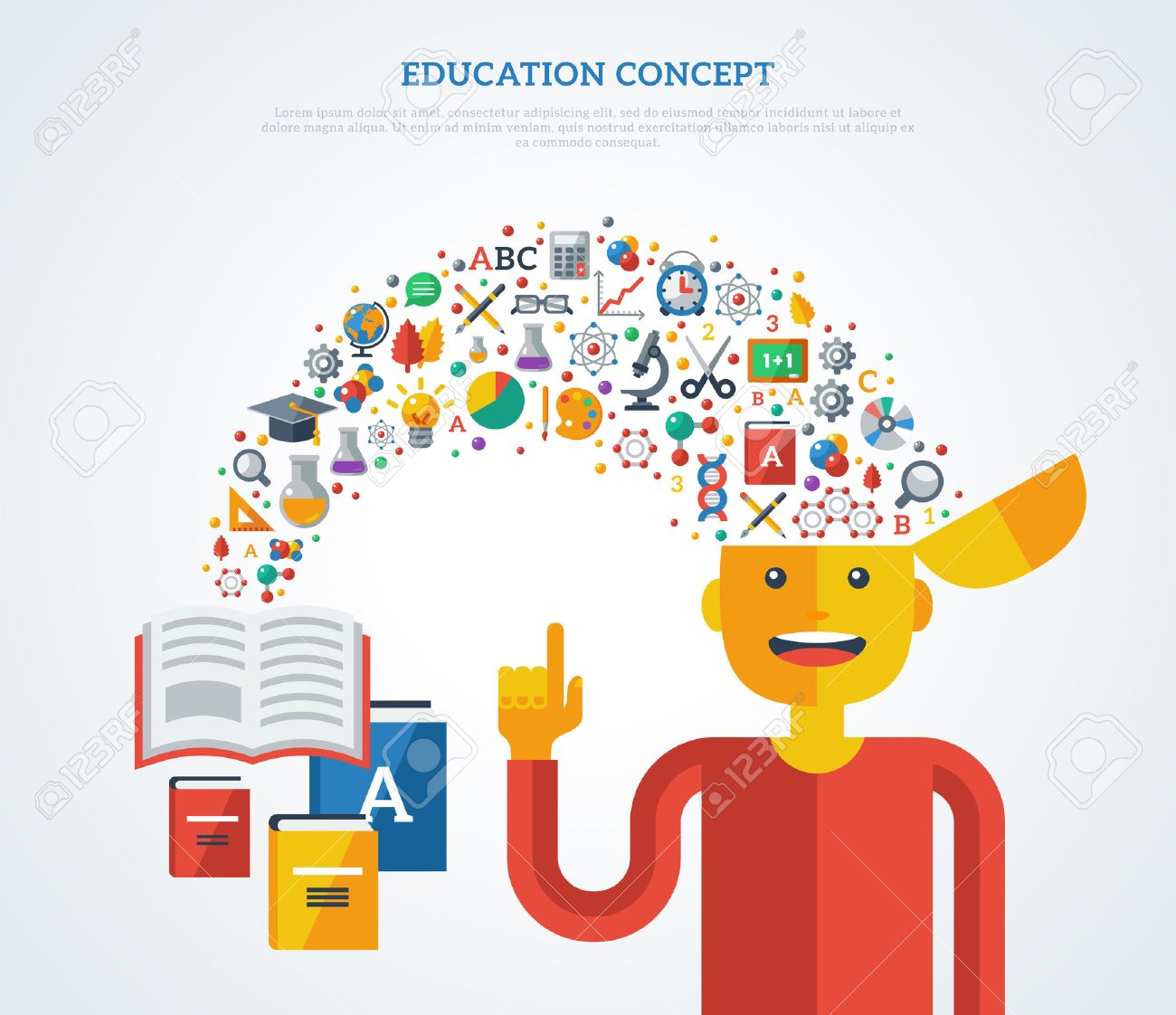 creative concept of education vector illustration boy student education illustration