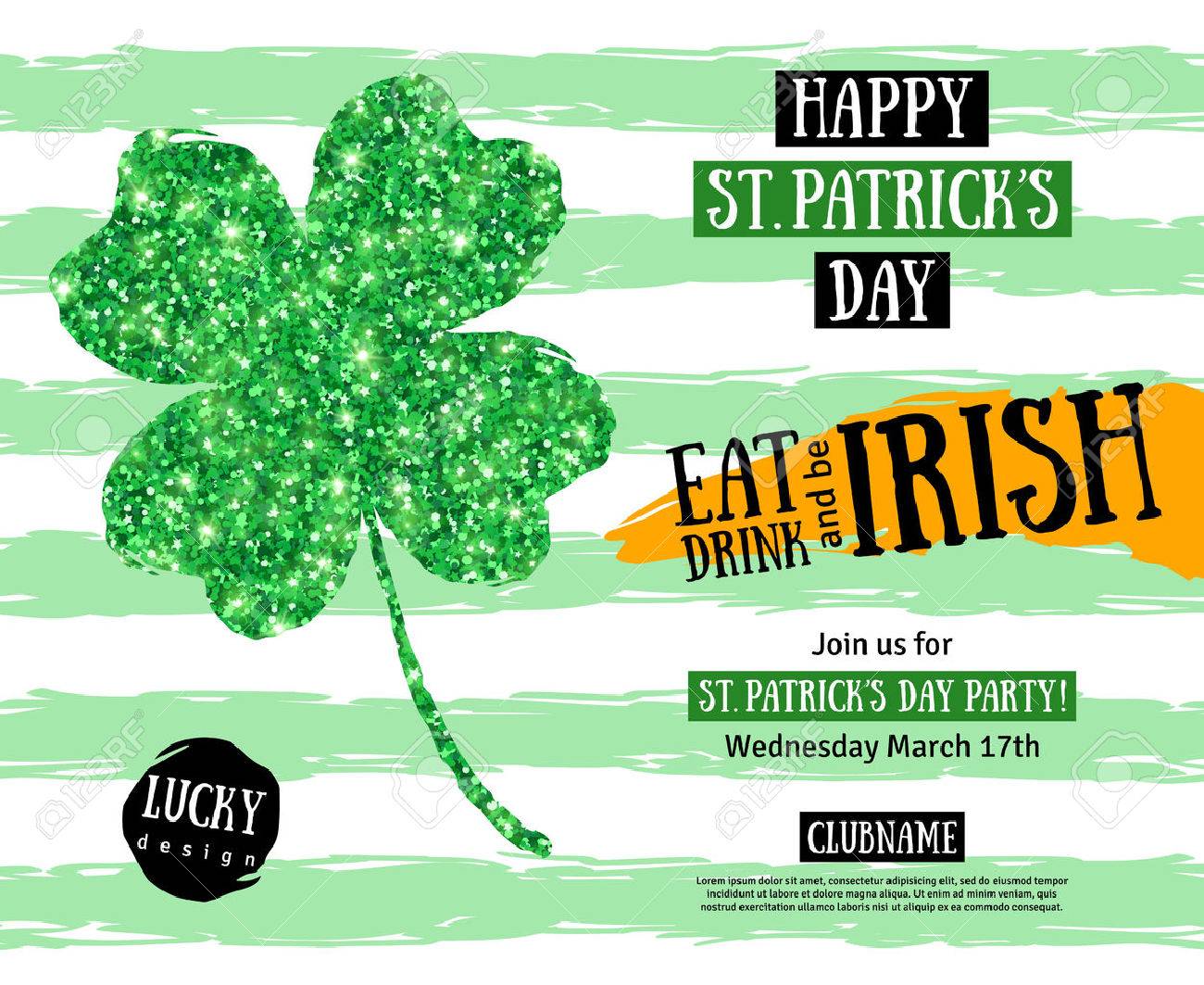 happy st patrick s day pub party invitation template vector s day party invitations