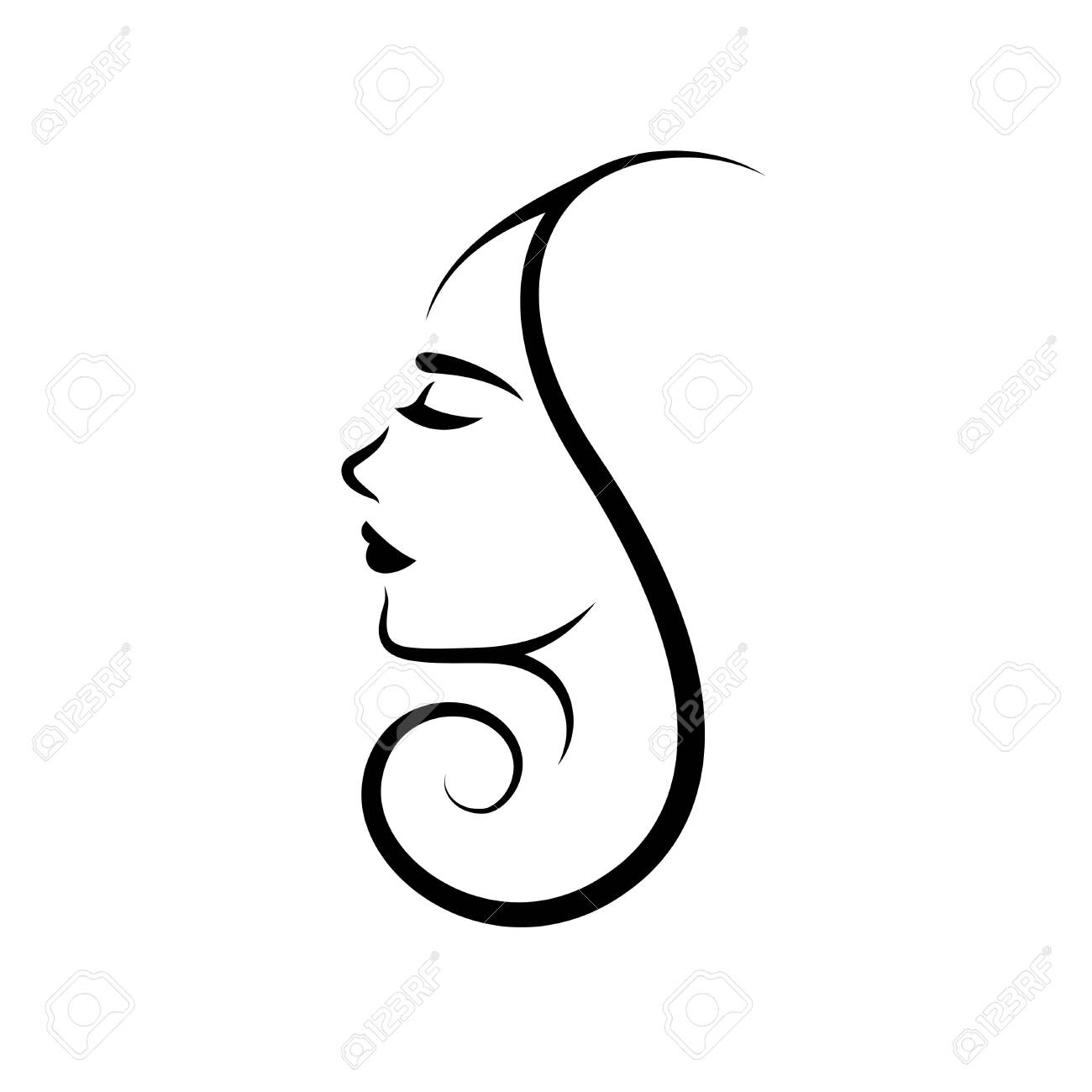 Woman Face Logo Design Royalty Free SVG, Cliparts, Vectors, and Stock  Illustration. Image 126471310., image size:1300x1300