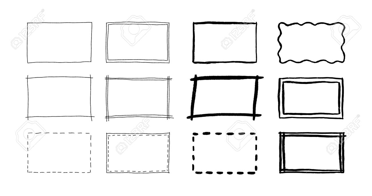 Conjunto de molduras retangulares desenhadas à mão livre. doodle forma retangular. caixa de texto quadrada de lápis de rabisco. doodle destacando elementos de design. borda de linha. ilustração vetorial isolada no fundo branco. - 192155721 Conjunto de molduras retangulares desenhadas à mão livre. doodle forma retangular. caixa de texto quadrada de lápis de rabisco. doodle destacando elementos de design. borda de linha. ilustração vetorial isolada no fundo branco. - 192155721