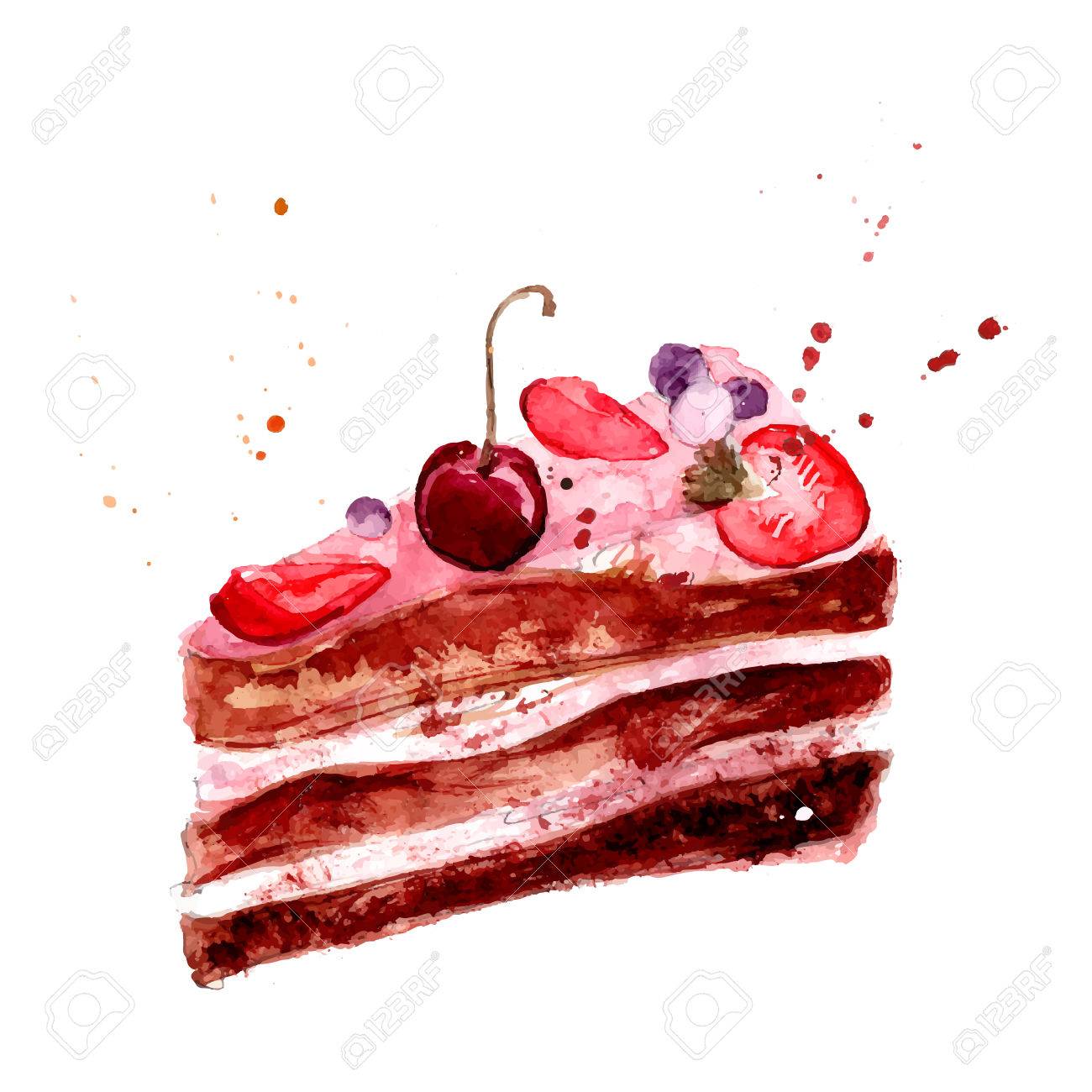 ピンクのフルーツ クリーム チェリーとイチゴのケーキ ベクトル デザートのイラストが白い背景に分離されました のイラスト素材 ベクタ Image ピンクのフルーツ クリーム チェリーとイチゴのケーキ ベクトル デザートのイラストが白い背景に分離されました のイラスト素材 ベクタ Image