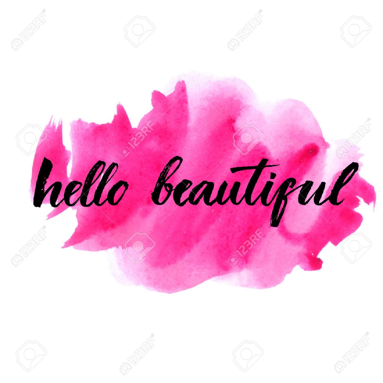 Hello beautiful - vector lettering with hand drawn heart. Calligraphy phrase for gift cards, baby birthday, scrapbooking, beauty blogs. Typography art. - 47454237 Hello beautiful - vector lettering with hand drawn heart. Calligraphy phrase for gift cards, baby birthday, scrapbooking, beauty blogs. Typography art. - 47454237
