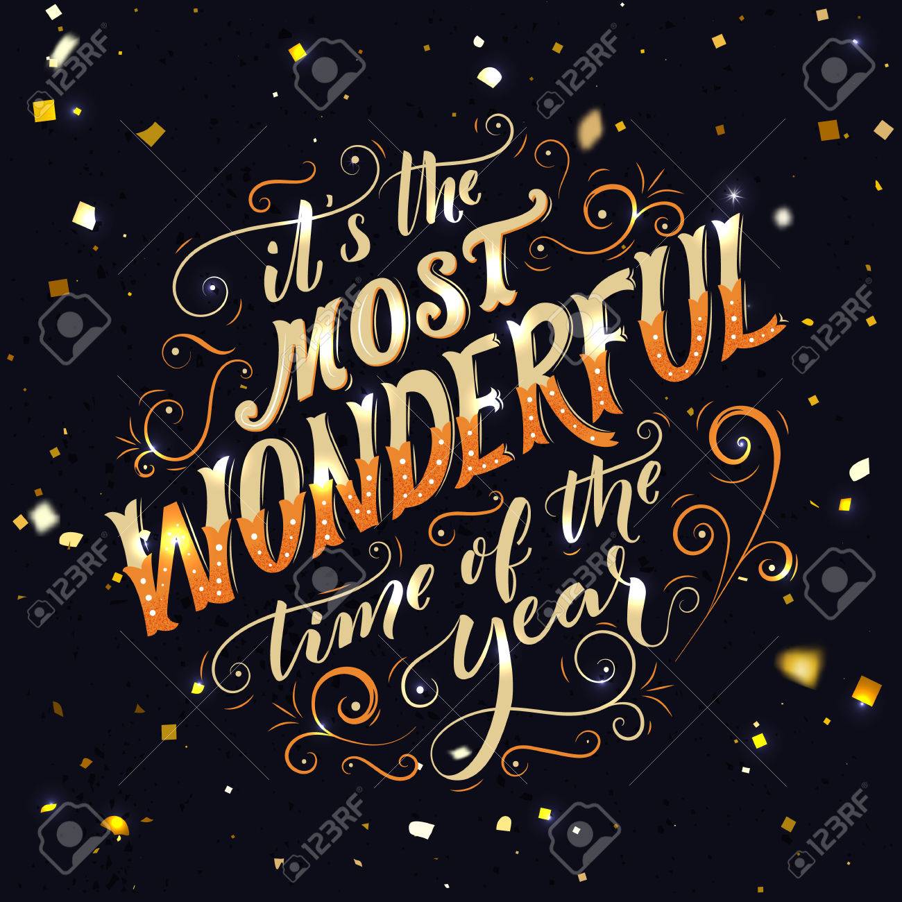 It S The Most Wonderful Time Of The Year Hand Lettering And Royalty Free Cliparts Vectors And Stock Illustration Image 63335694