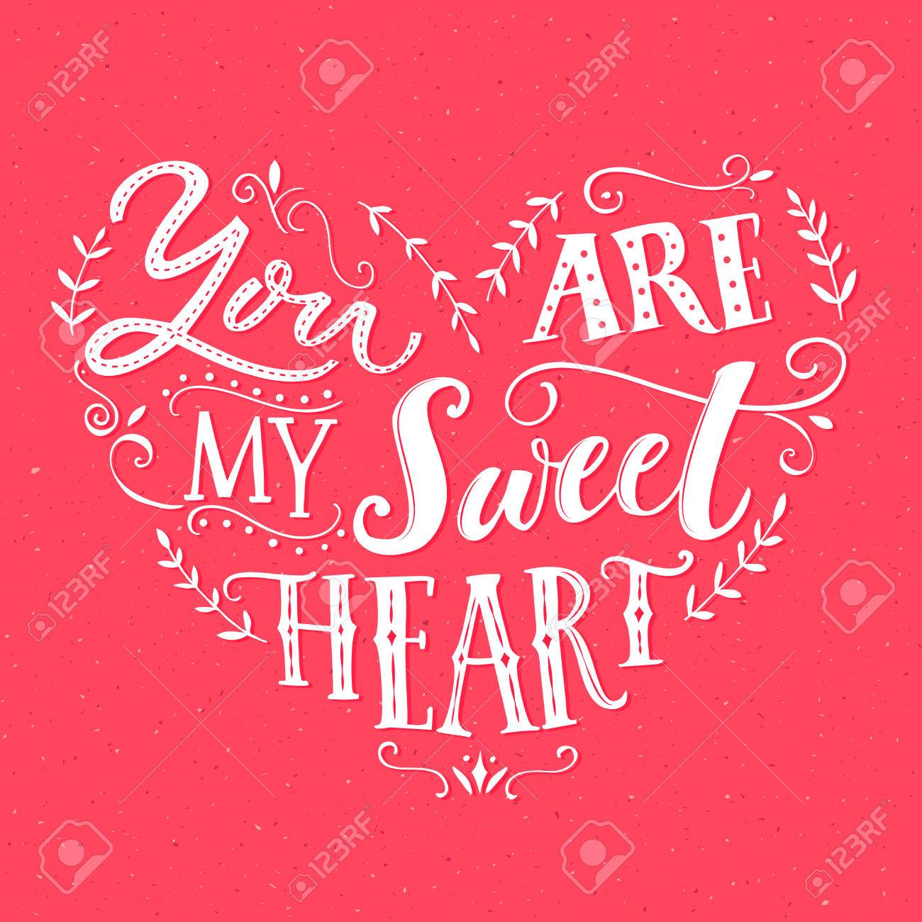you are my sweetheart valentines day card design vector love sweet heart day