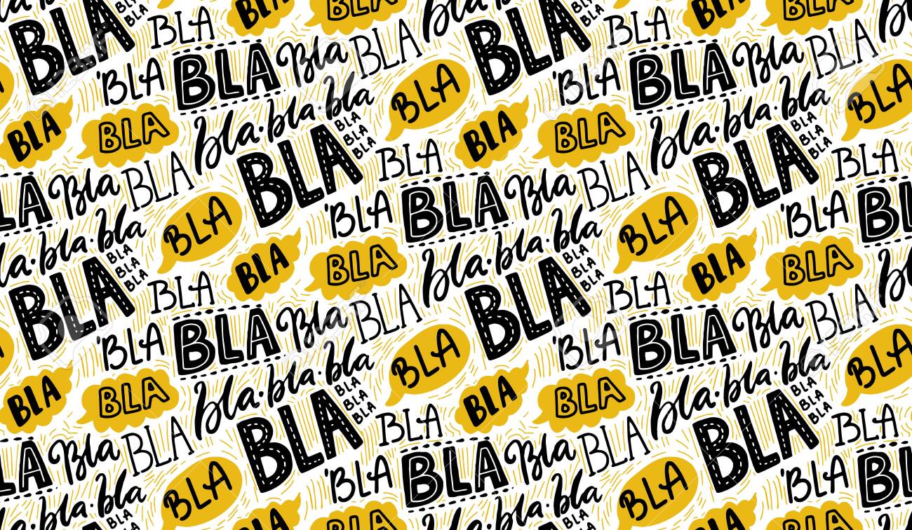 Bla Bla Seamless Pattern Different Hand Lettering Words With Royalty Free Cliparts Vectors And Stock Illustration Image