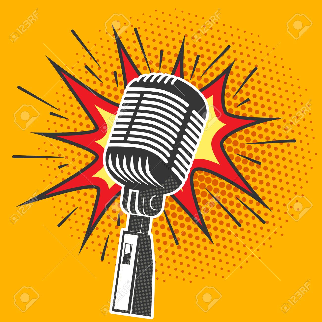 Vintage Radio Microphone ON THE AIR Framed Print Picture mikrofon Poster | Spreadshirt