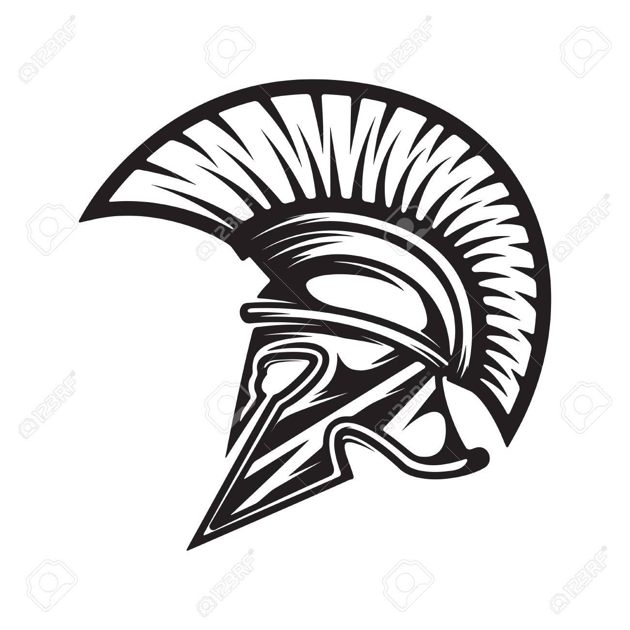 spartan helmet military emblem design element for logo label