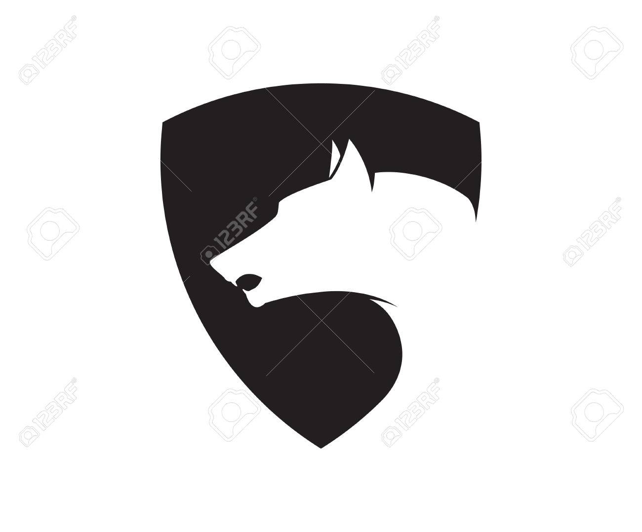 emblem template with wolf head royalty free cliparts vectors and