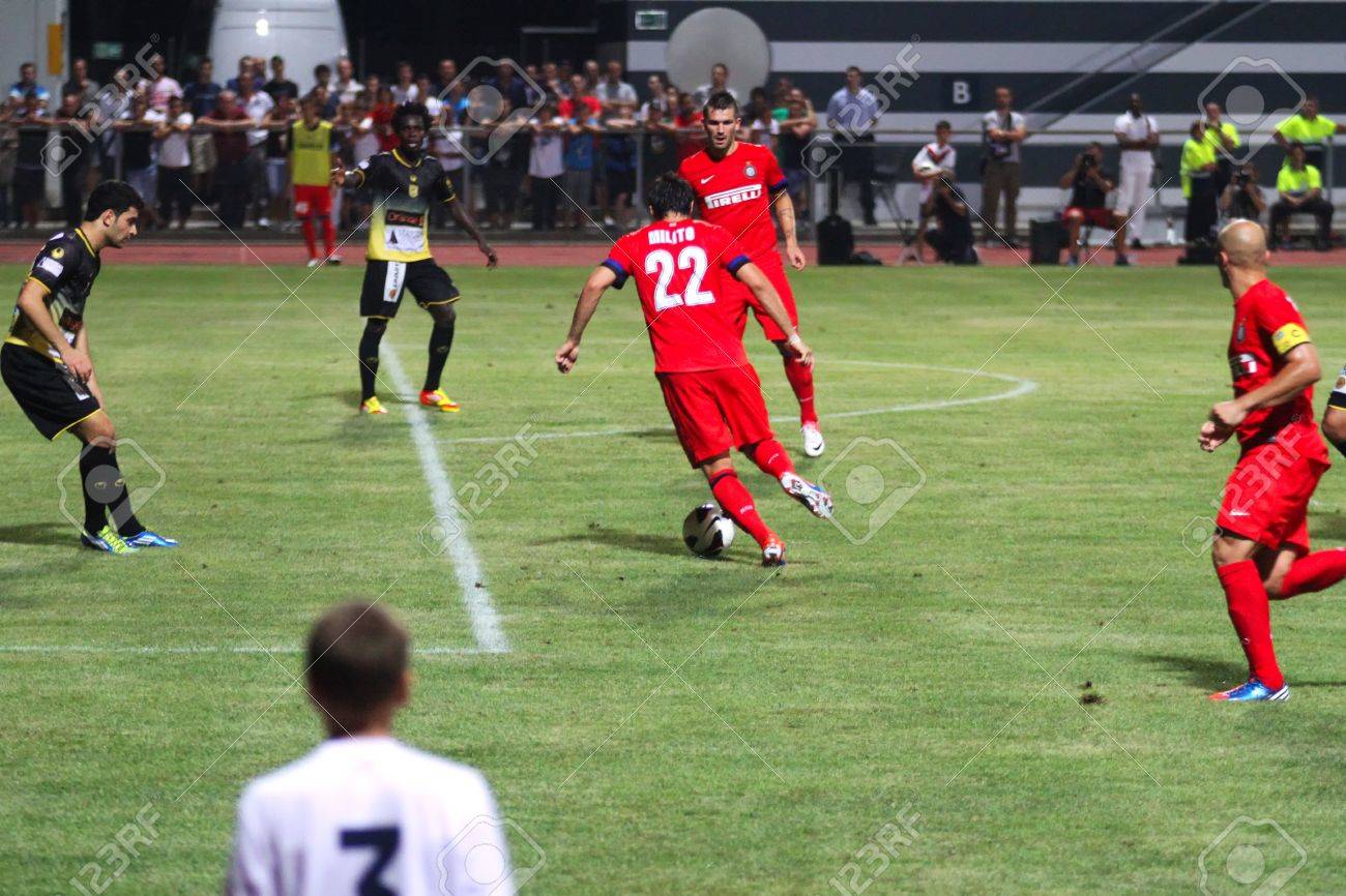 Locarno Switzerland August 18 Attacker Of Fc Internazionale Stock Photo Picture And Royalty Free Image Image 14819648