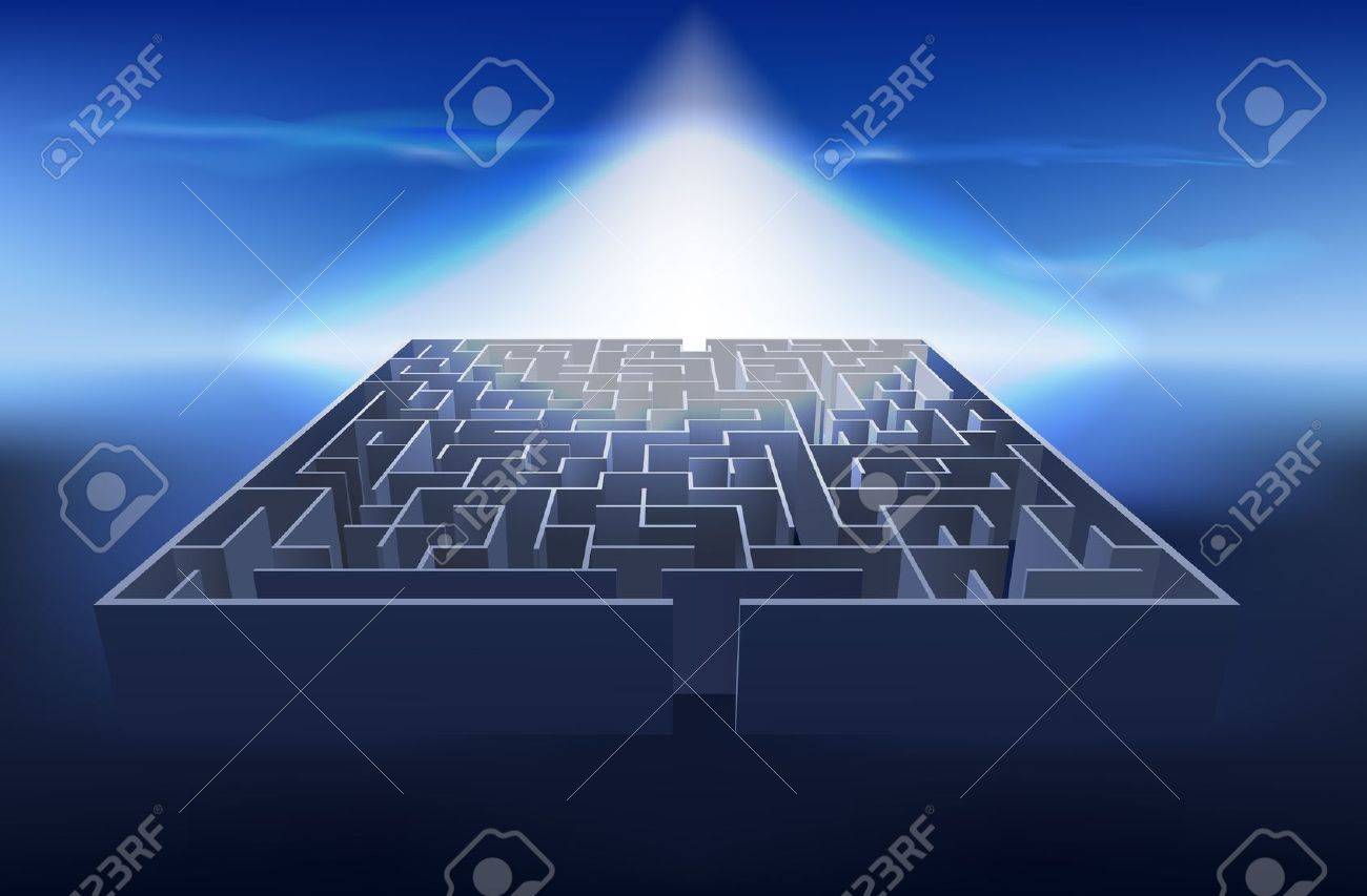 迷路の終わりには光の概念図のイラスト素材 ベクタ Image